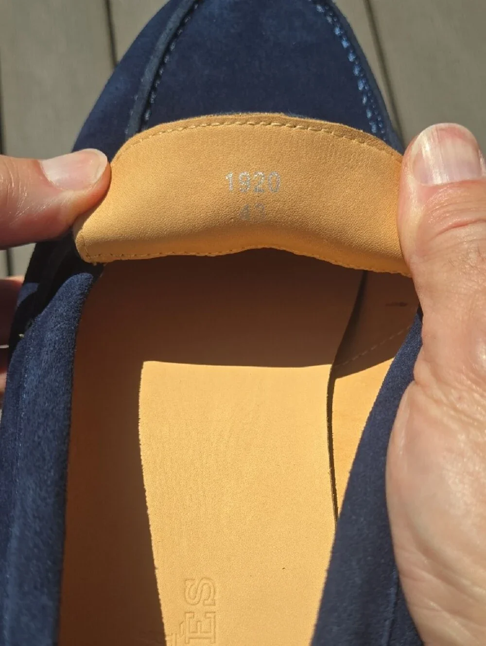 Hermes Navy Suede Loafers with Silver Hardware